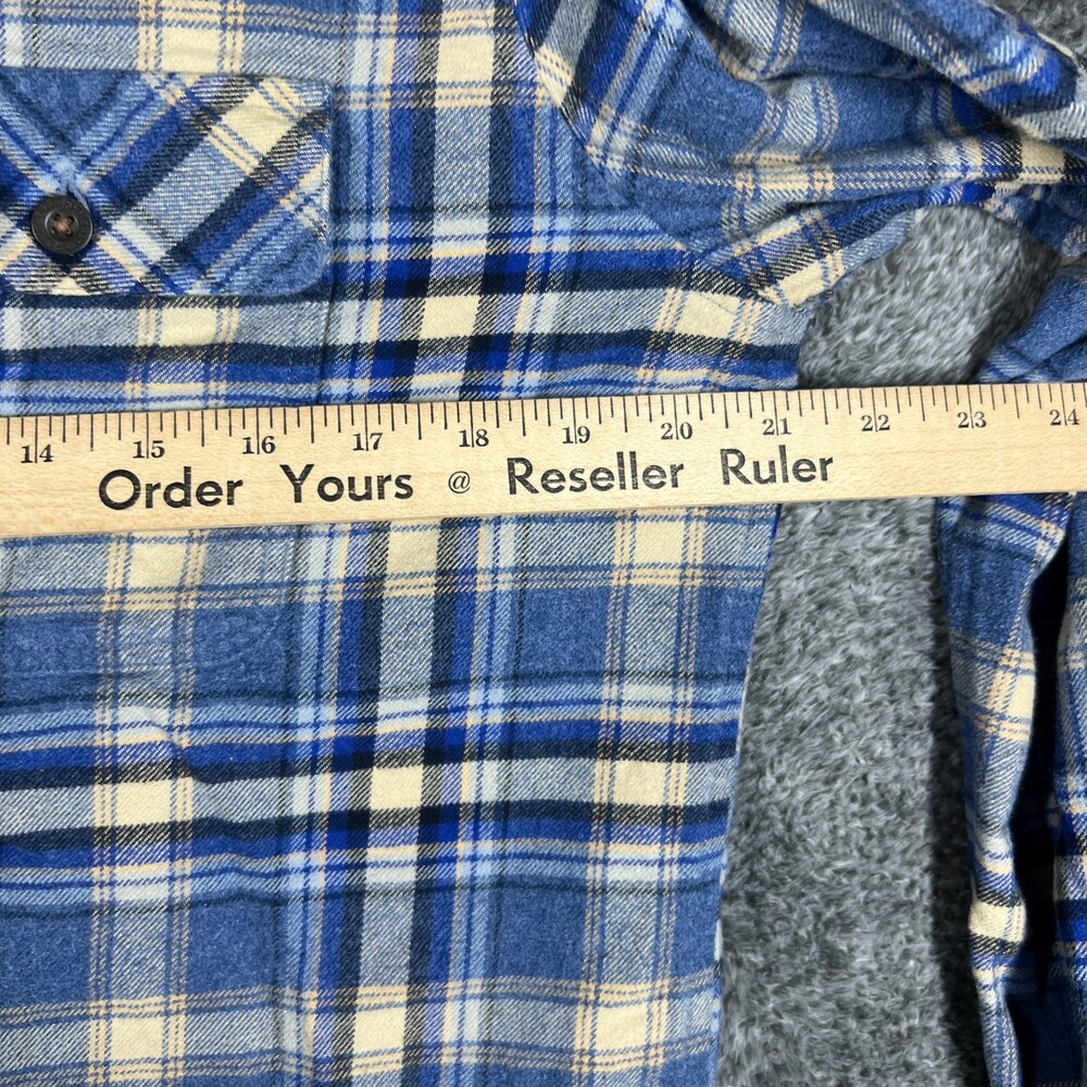 Patagonia Shirt Womens L Blue Plaid Long Sleeve Button Up Pockets Cotton Flannel - Picture 2 of 11